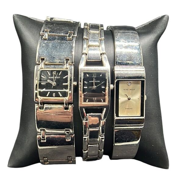 Nine West Anne Klein Woman's Watches Silver Tone Fashion Lot of 3- Not Working - Picture 1 of 15